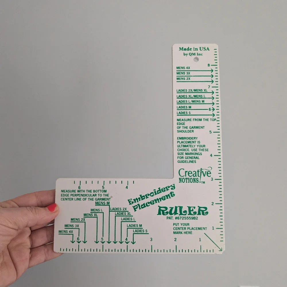 Embroidery Placement Ruler – Creative Notions Shirt Alignment Tool